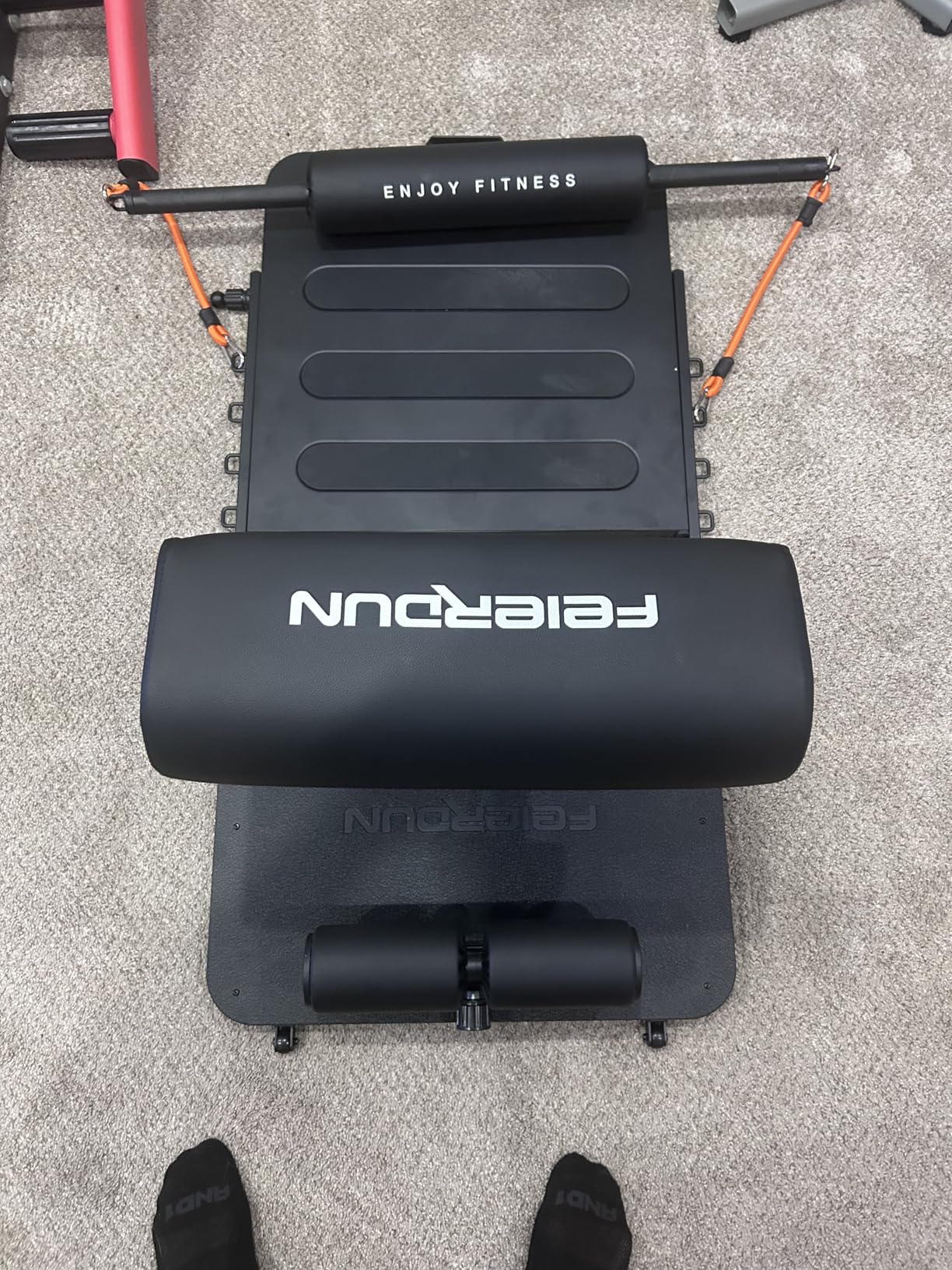FEIERDUN HT1 Adjustable Hip Thrust Machine for Home Gym, Glute Workout Equipment with Padded Barbell Bar and 7-Level Progressive Resistance, 6-in-1 Hip Thrust Bench for Hip Thrust, Sissy Squat customer photo 2
