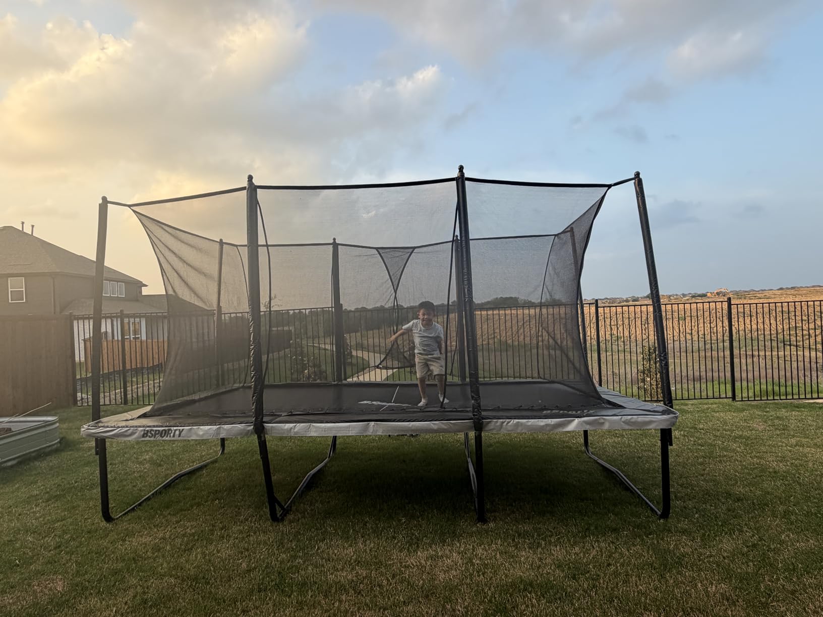 Air Rectangle Trampoline 8X14FT 1800LBS Weight Capacity Outdoor Square Gymnastics Heavy-Duty Trampolines with Net Enclosure for Kids Adults customer photo 1