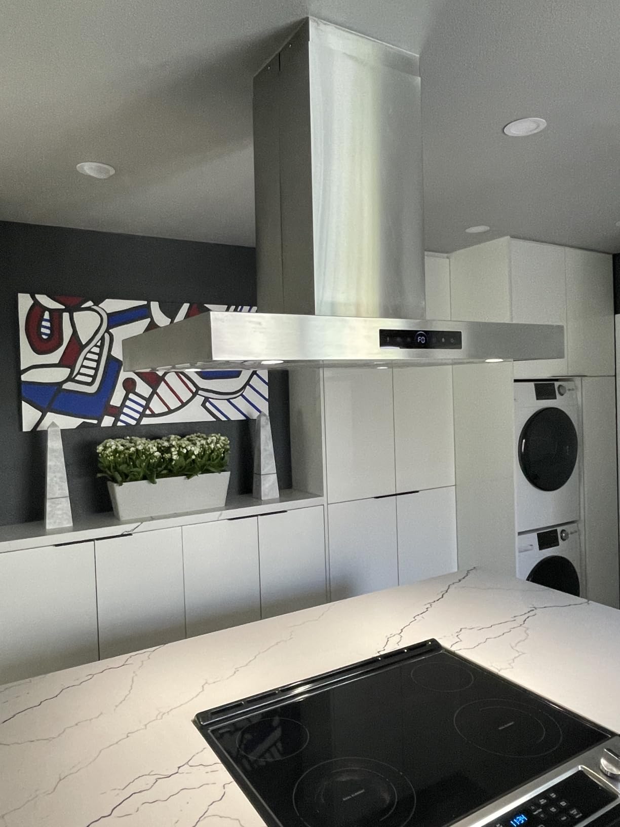 30 inch Wall Mount Range Hood, 1200 CFM with 4-Speed Gesture Sensing & Touch Control, Stainless Steel Kitchen Stove Vent Hoods with 2 LED Lights, Time Setting, Dishwasher-Safe Baffle Filters customer photo 2