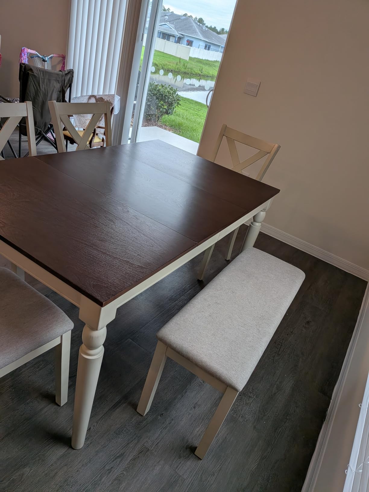 AMERLIFE 6-Piece Farmhouse Dining Table Set for 6-7, 60