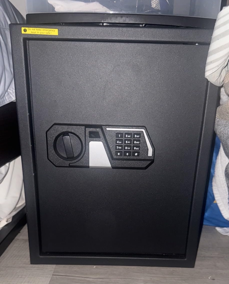 3.4 Cub Large Safes for Home Use, Digital Home Safe Box Fireproof Waterproof with Programmable Keypad, Spare Keys and Removable Shelf, Anti-Theft Fire Proof Safe for Document Money Valuables customer photo 2