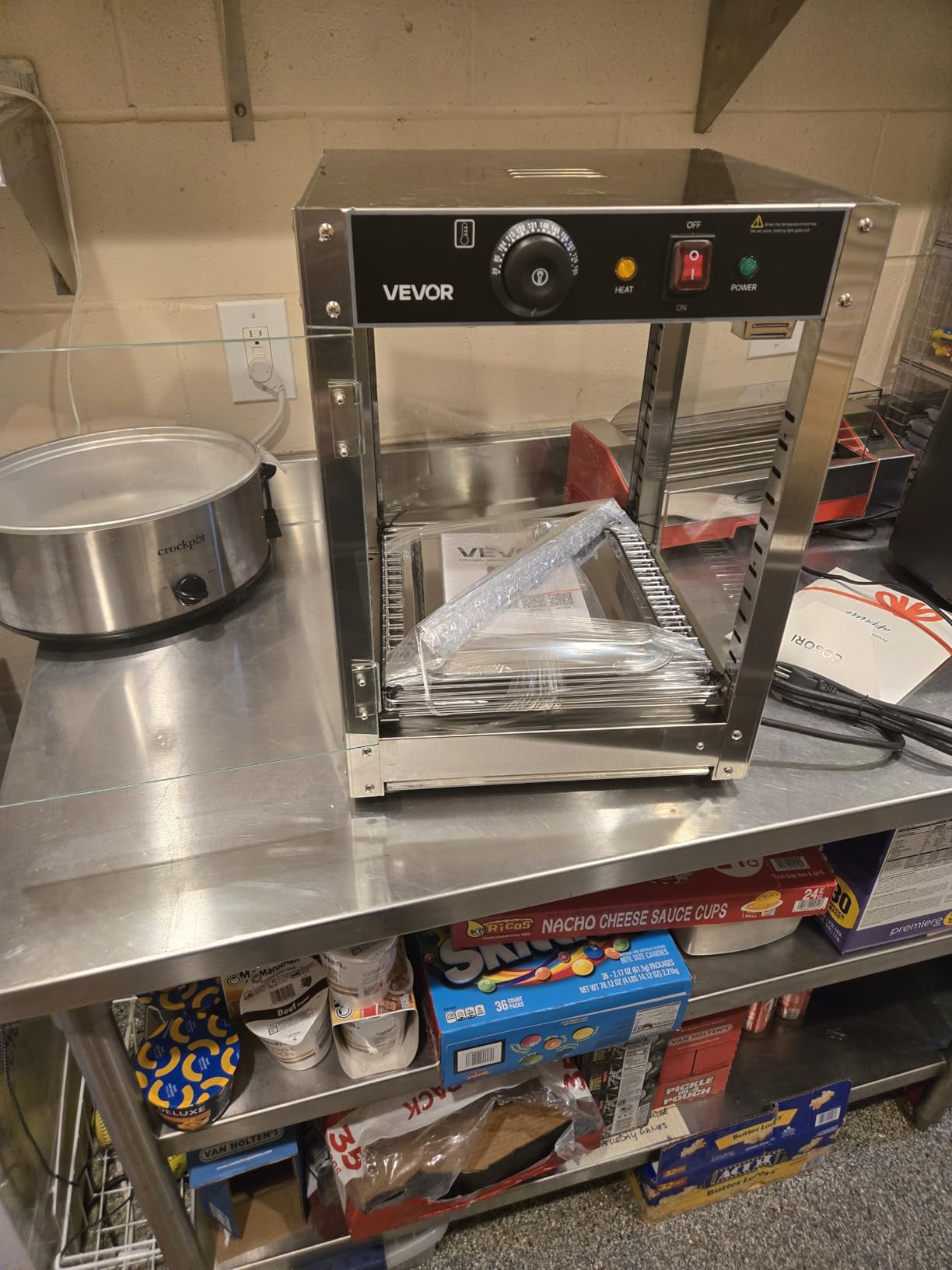 VEVOR 3-Tier Commercial Food Warmer Display, 1400W Food Display Warmer with LED Light, Top Storage and Adjustable Shelves, 86°~185° Steam Heating, 105L customer photo 2