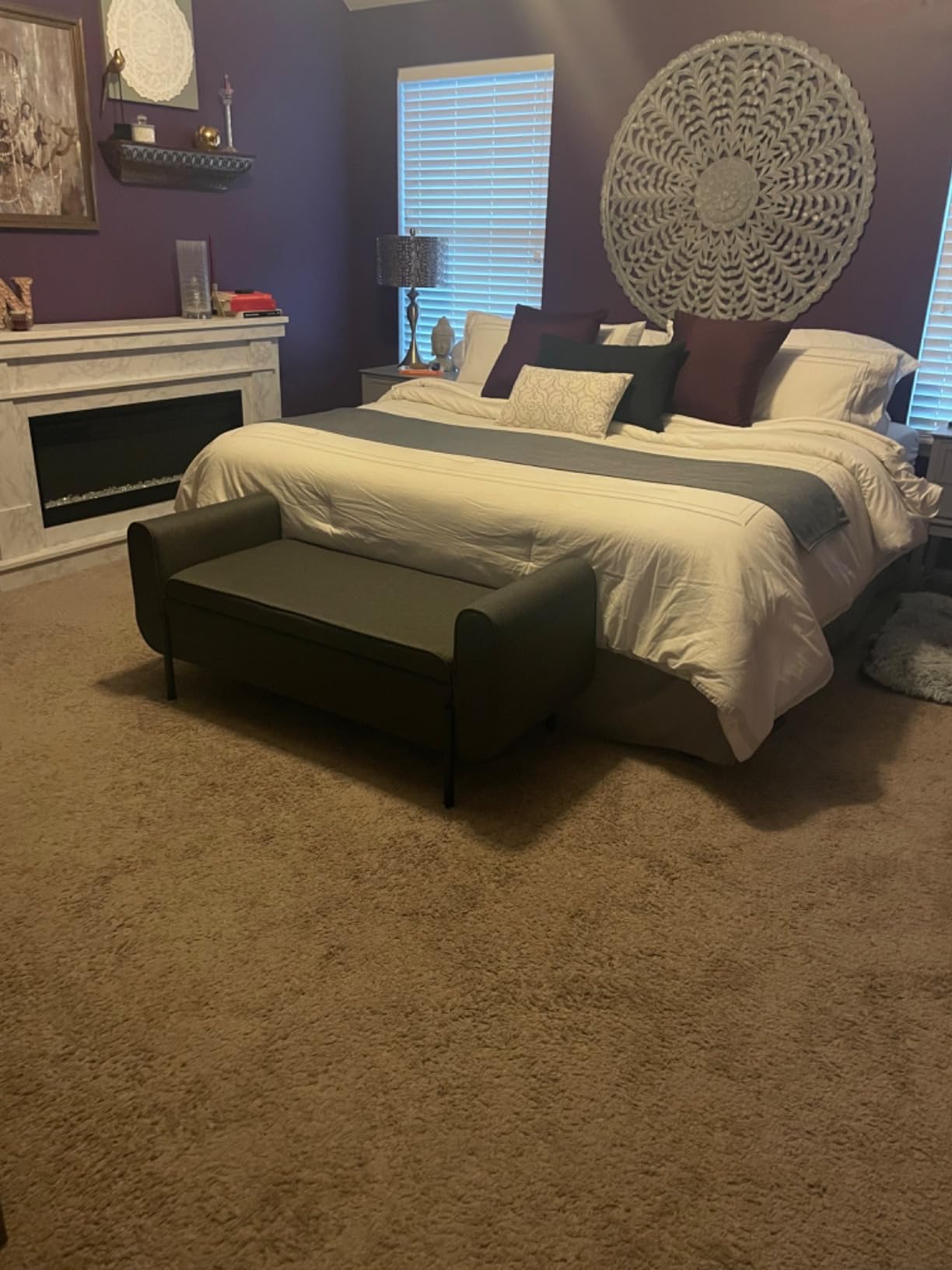 SONGMICS Storage Ottoman, Storage Chest Bench with Legs, End of Bed Bench with Safety Hinges, Pull Tab, for Living Room, Bedroom, 19.7 x 47.6 x 16.5 Inches, Linen-Look Fabric, Summer Sand ULOM511LF01 customer photo 2