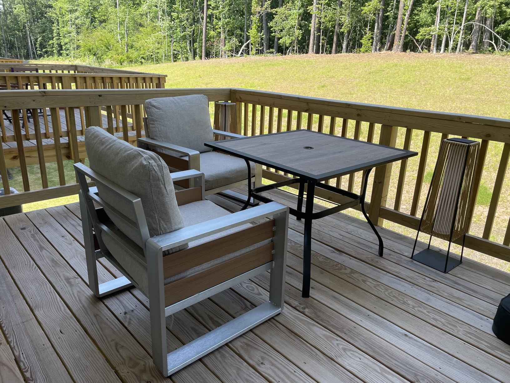 Aoxun Aluminum Patio Furniture Set, 5 Piece Luxury Outdoor Sectional with 6