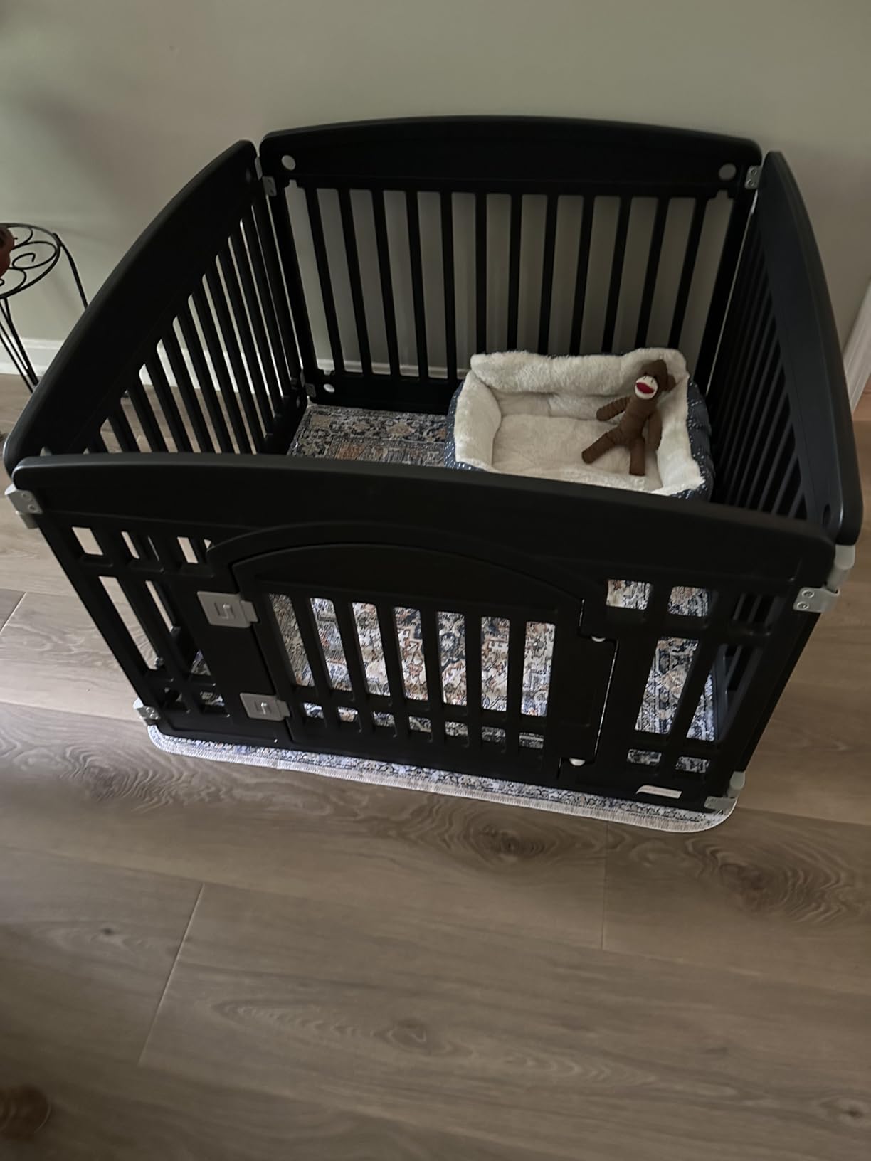 NEWBULIG Dog Playpen 4-Panel, 24IN Puppy Playpen, Stable Dog Play Pen Indoors/Outdoor with Secure Locking Door, Plastic Pet Fence for Small & Medium Dogs customer photo 1