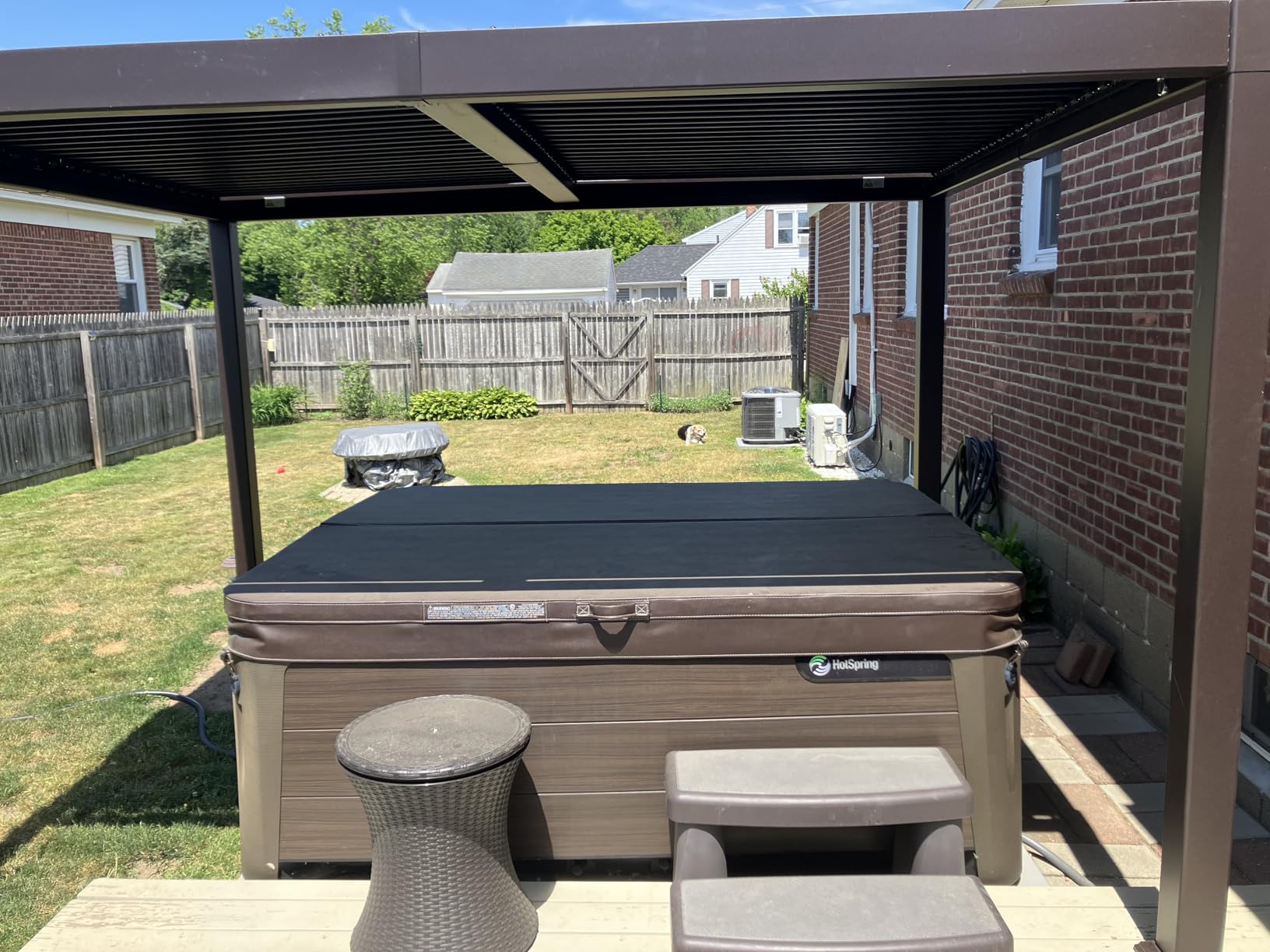 PURPLE LEAF 10' x 10' Louvered Pergola Outdoor Adjustable Louvre Shade Modern Patio Aluminum Pergola with Retractable Roof for Deck Backyard Garden Hardtop Gazebo, Bronze customer photo 1