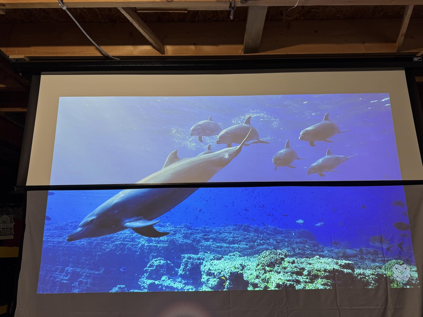 ALR Projector Screen Material for Standard Throw- for DIY Frame or Wall Mounted - High Contrast 70% ALR High Brightness 2.7X Gain - 100 inch 16:9 Gray Screen - by SilverMagic customer photo 1