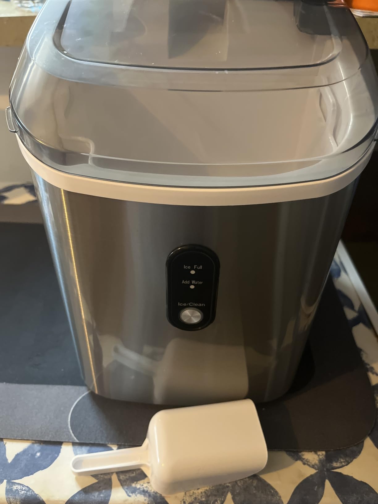 Antarctic Star Nugget Ice Makers Countertop with Auto-Cleaning, 35lbs/Day, Portable Sonic Ice Machine with Handle, Basket and Scoop for Home/Kitchen/Office/Camping(Stainless Steel Silver) customer photo 1