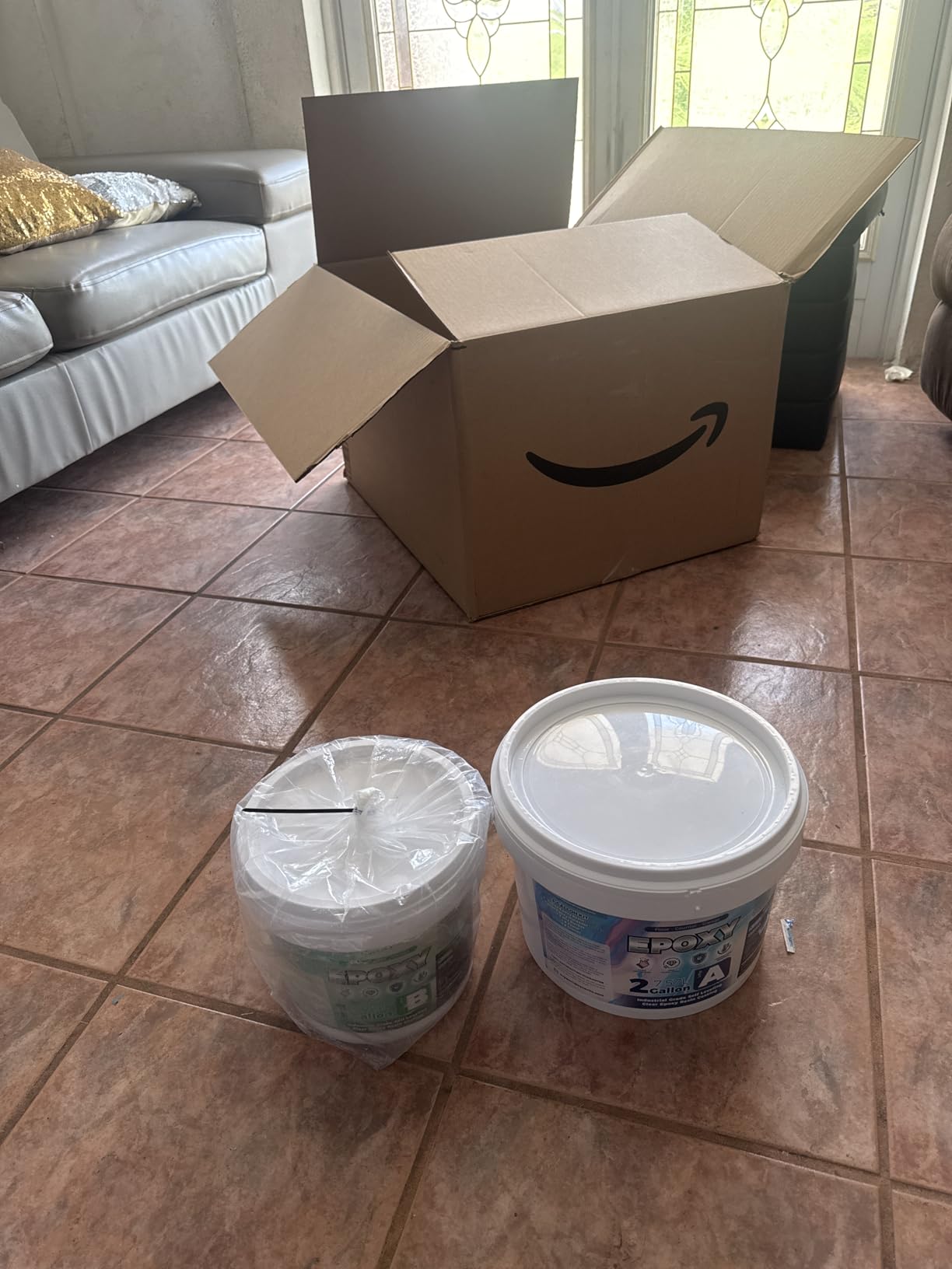 3 Gallon 100% Solids Industrial Epoxy Floor Coating Kit - Self-Leveling, Highly Durable Clear Resin Paint | Ideal for Counter Tops, Garages, Basements, Warehouses, Concrete Floors & Wall Repair-Clear customer photo 2