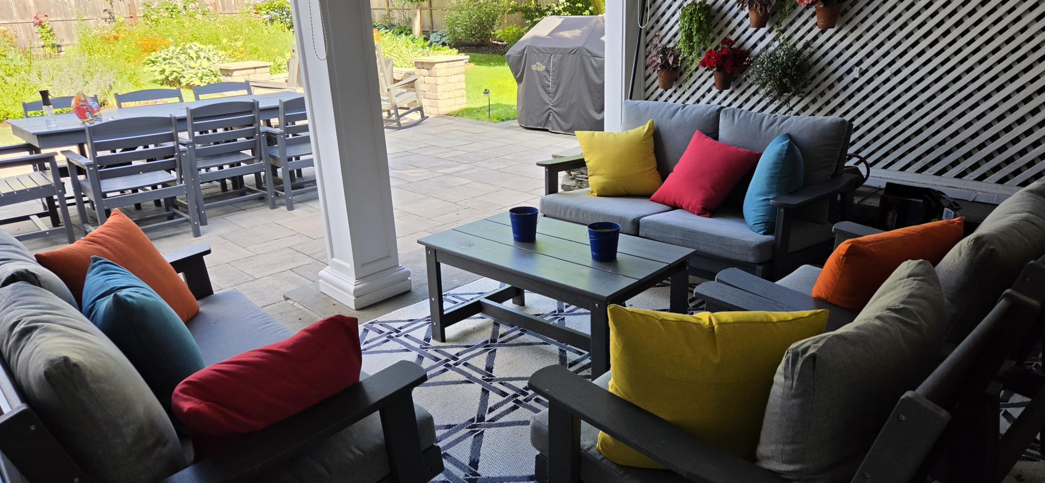 SERWALL 9 Piece Outdoor Dining Set, 84