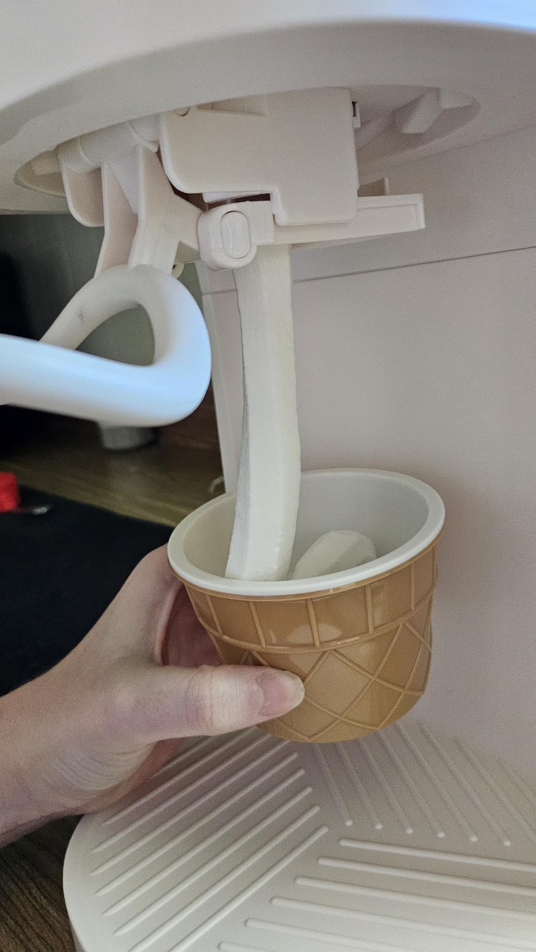 Dash Soft Serve Ice Cream Maker | Frozen Yogurt, Sorbet, and Gelato - Countertop Ice Cream Machine for Home with Freezer Bowl, Ingredient Chute, & Dispensing Lever - Includes 4 Serving Bowls & Spoons customer photo 1