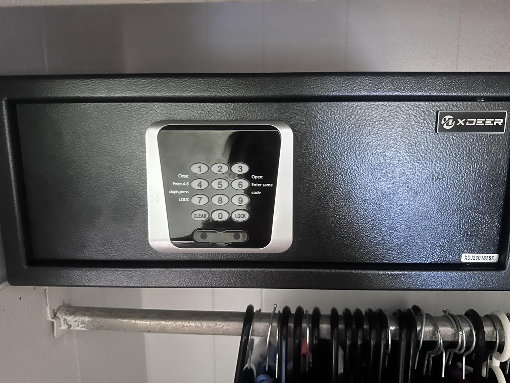 XDeer 28 LB Hotel Safe 1.00 Cubic Feet Home Safe Personal Document Steel Security Safe Box With Hotel-Style Digital Electronic Lock/Sensor Light/Silent Mode - Black customer photo 1