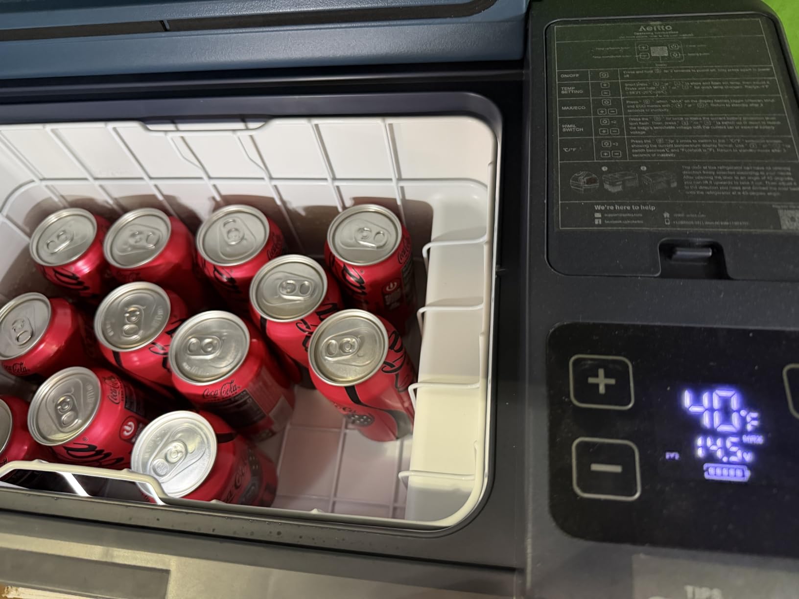 Aeitto 12 Volt Car Refrigerator 20Quart Car Fridge Freezer Electric Cooler Portable Cooler 12V Fridge RV Refrigerator -4℉-68℉ Temp Control 12/24V DC & 100-240V AC for Travel, Camping, RV, Road customer photo 1