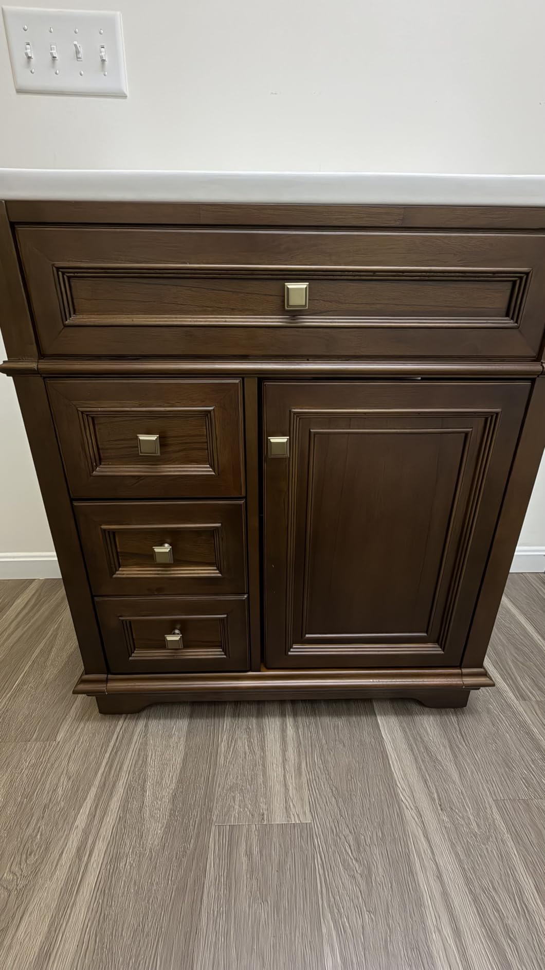 36 Inch Bathroom Vanity with Sink, Solid Wood Bathroom Sink Cabinet with Nano Clean Integrated Sink, Soft Closing 2 Door & 2 Drawers & Adjustable Shelf, Easy Assembly, Charcoal Blue customer photo 1