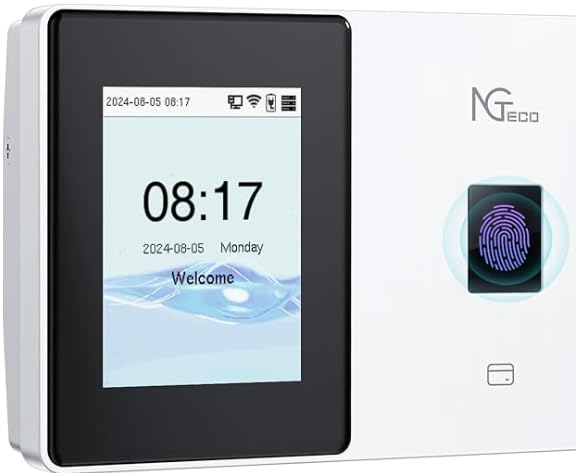 NGTeco Cloud Employee Time Clock, Fingerprint & Card Punch Machine with 2.4G/5G WiFi, 2000mAh Backup Battery, Remote APP/Web Control & AWS Secure Storage (0 Monthly Fee) customer photo 2
