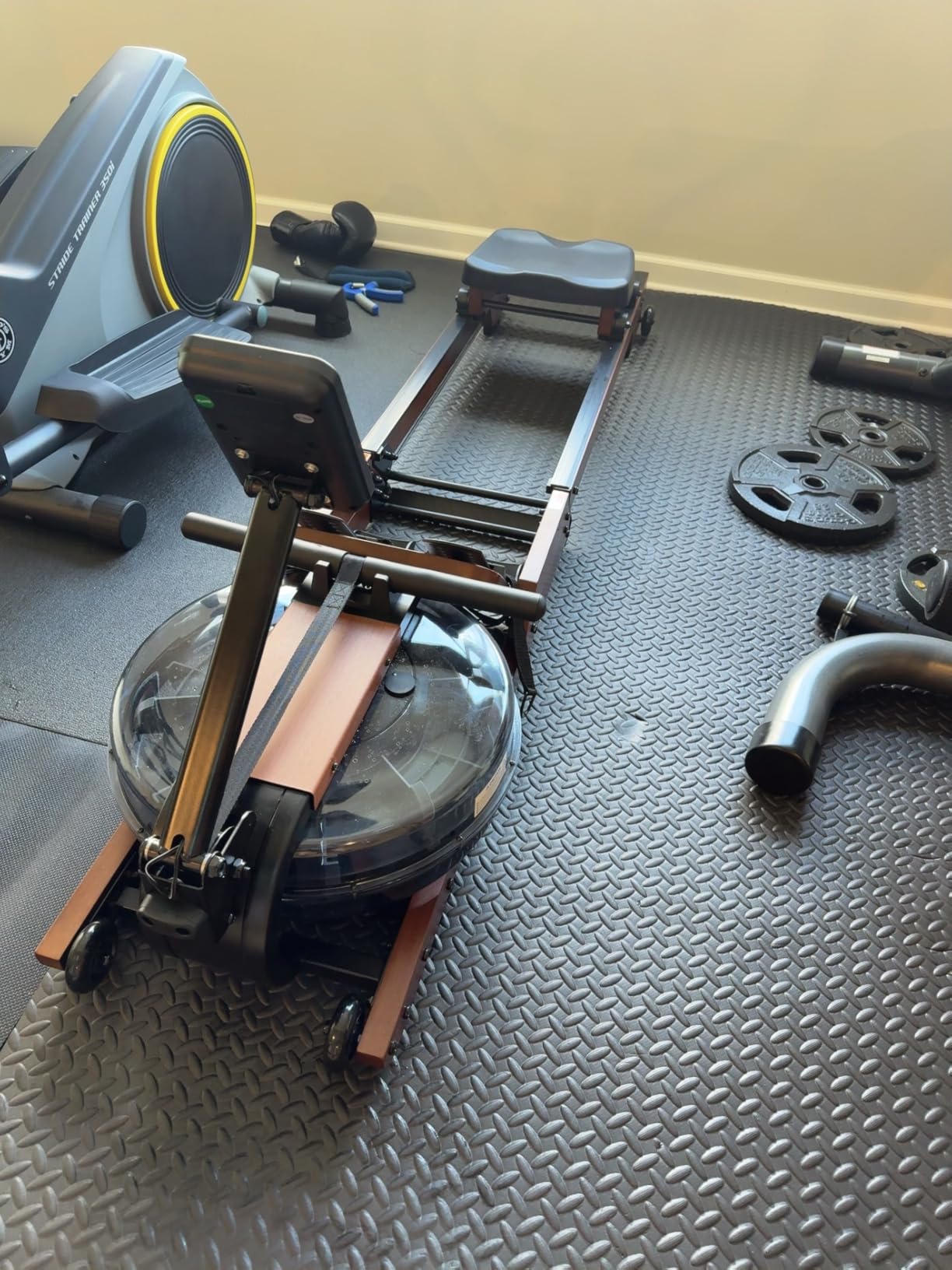 Dripex Water Rowing Machine, Foldable Rowing Machines for Home, Max 400 LBS | Solid Wood Frame, 10-Min Easy Assembly, Dedicated LCD Monitor, Comfortable Seat, App Compatible Rower for Home Gym Exercise customer photo 2