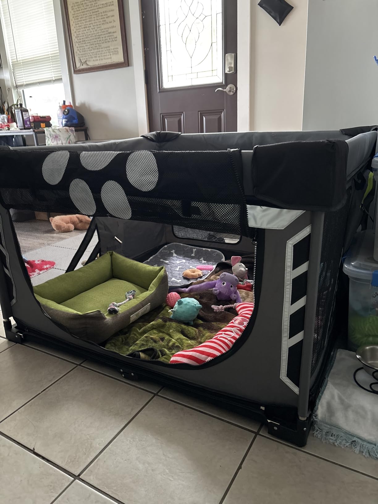 LOOBANI Foldable Whelping Box for Dogs and Puppies: 1 Min Setup Pet Puppy Playpen Indoor with Cover & Waterproof Bottom, Portable Birthing Box for Dog Cat Duck-43.3