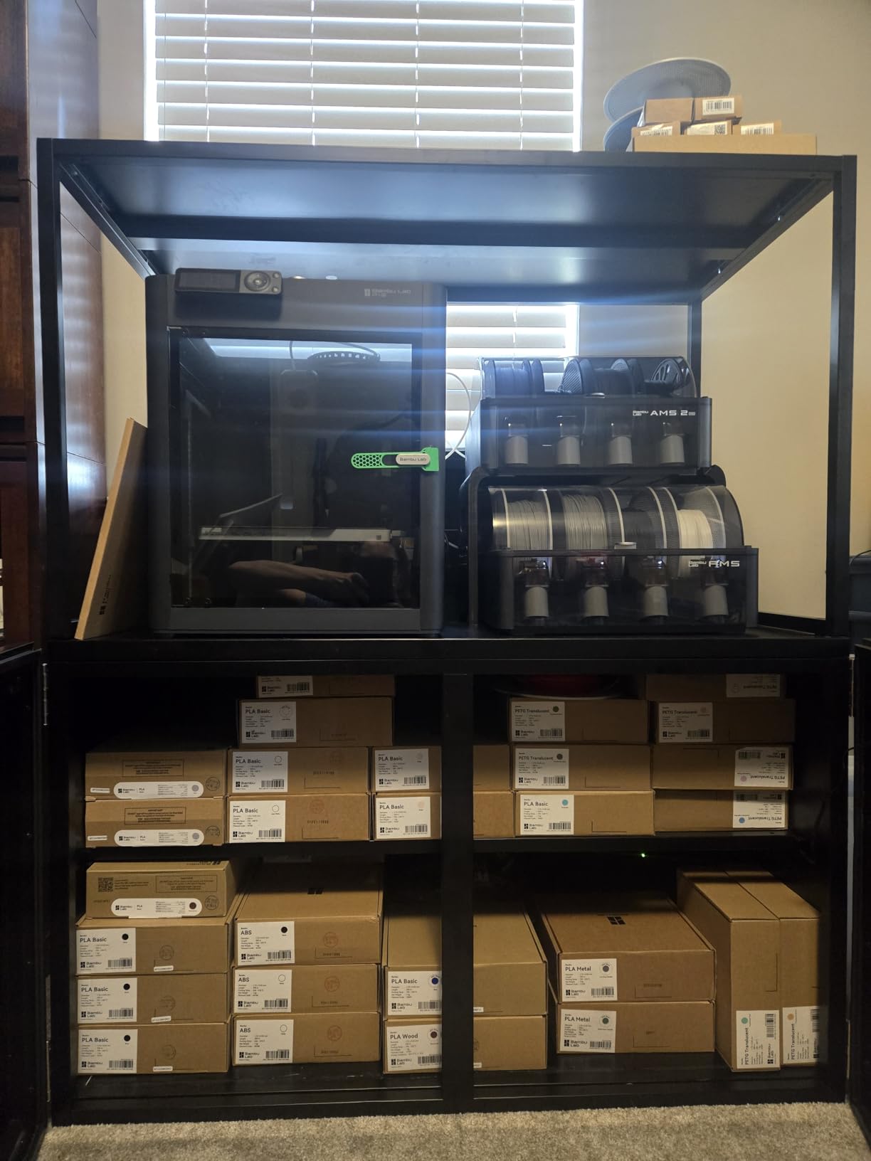 180L 3D Printer Enclosure with Dehumidifier & Stand, Industrial Sealed Filament Storage Cabinet - Holds 40 Rolls, 25% RH Control, Compatible with Bambu Lab P1S/P2S/Ender 3 customer photo 2