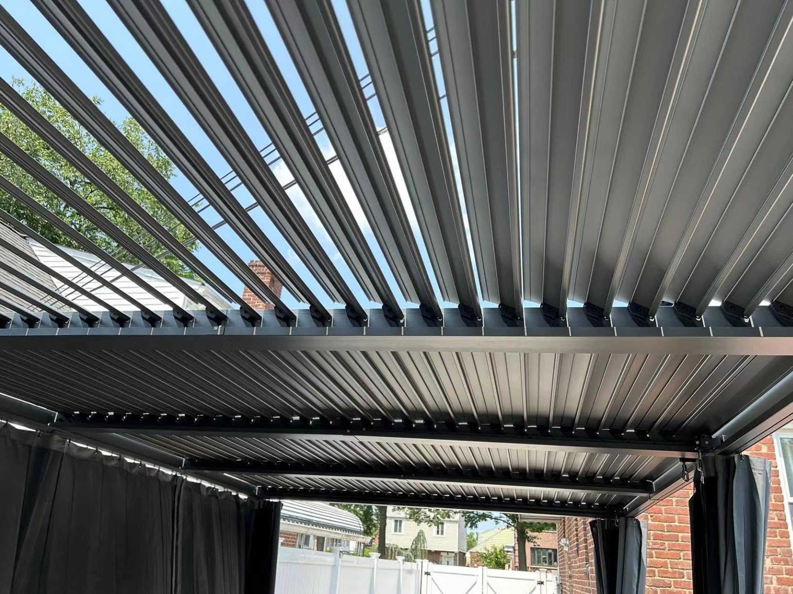 Aoxun Louvered Pergola 10x12 All-Aluminum Outdoor Gazebo with Independent Adjustable Roofs, Waterproof Curtains and Netting, Integrated Drainage System for Patios & Backyard customer photo 2