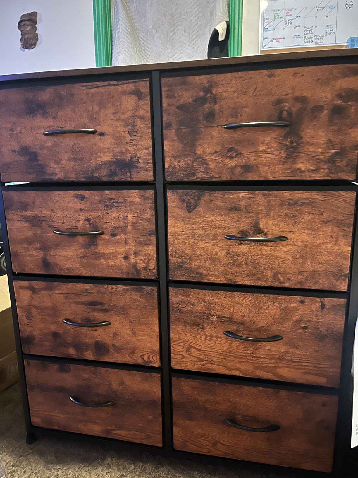 Sweetcrispy Dresser for Bedroom Organizer Storage, Fabric Storage Tower with 8 Drawers, Chest of Drawers with Steel Frame, Wood Top for Living Room, Closet, Black customer photo 2