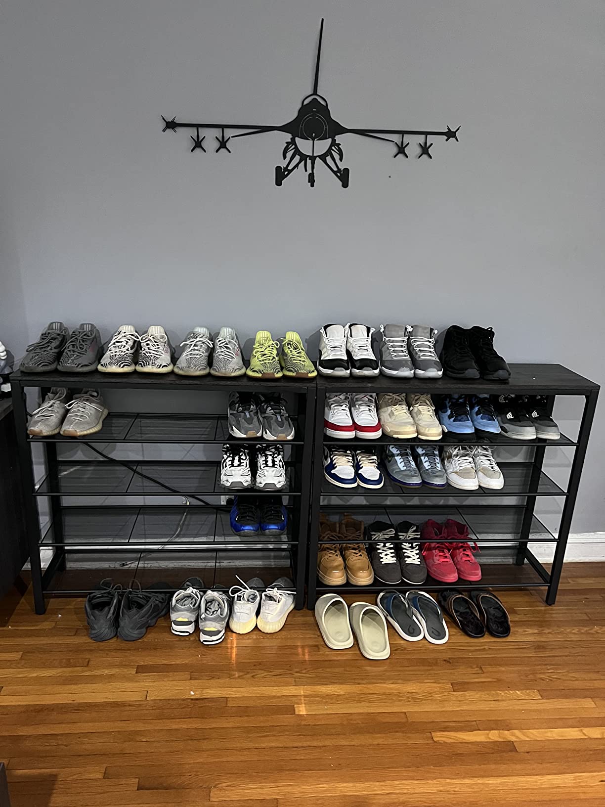 VASAGLE Custos Collection - Shoe Cabinet, Shoe Organizer, Open Compartment, Adjustable and Removable Dividers, 3 Flip Drawers, 9.4 x 31.5 x 54.5 Inches, for 21-24 Pairs, Cloud White ULBC043WB01 customer photo 2