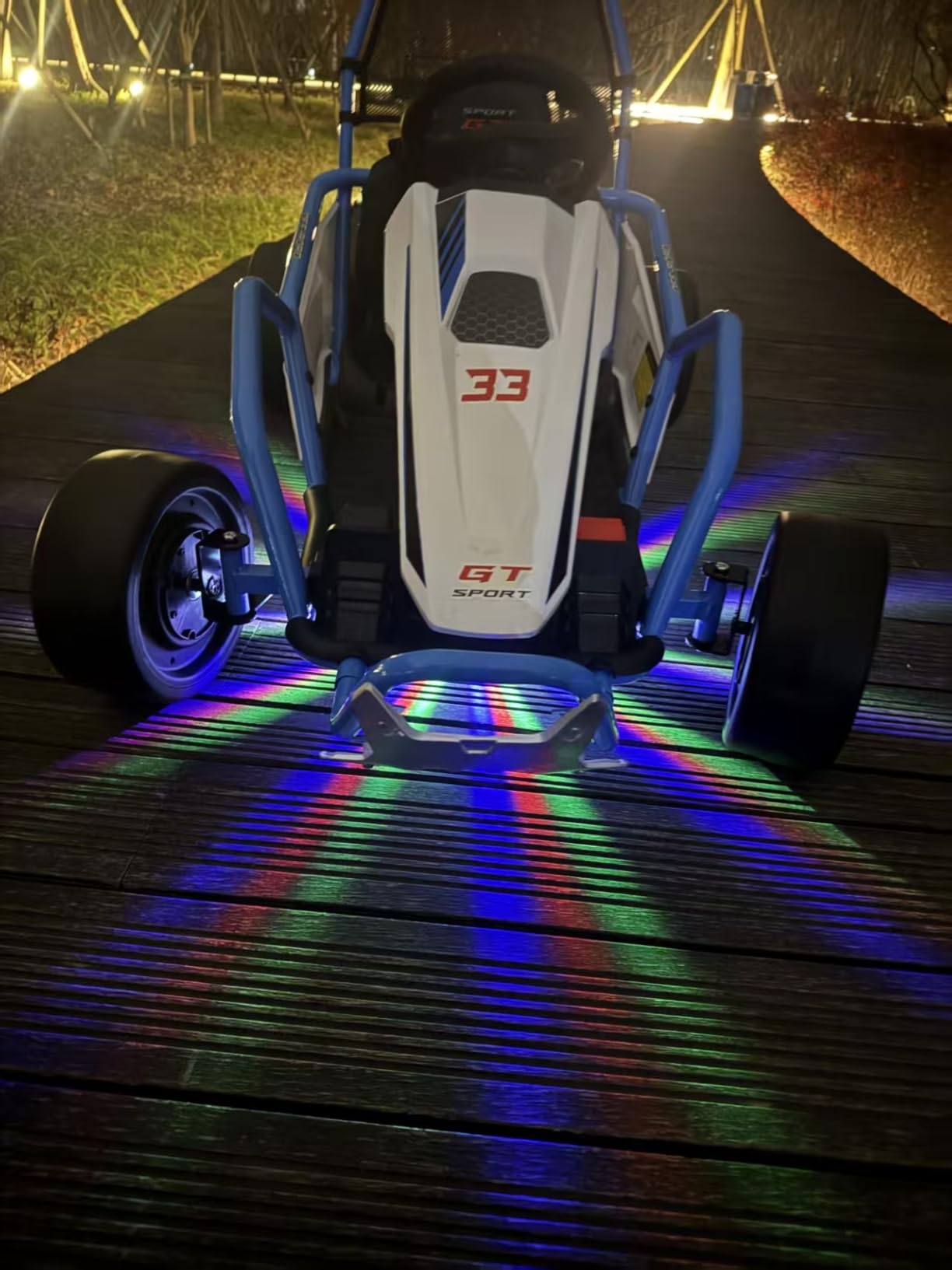 24V Electric Go Kart for Kids, Drift Kart w/Dual 200W Motors, 11 MPH, Front EVA Wheel & Metal Frame, Outdoor Ride on Toy w/Music & Lights, 2 Speed, 5 Point Harness, Crazy Cart for Ages 6-12, Pink customer photo 1