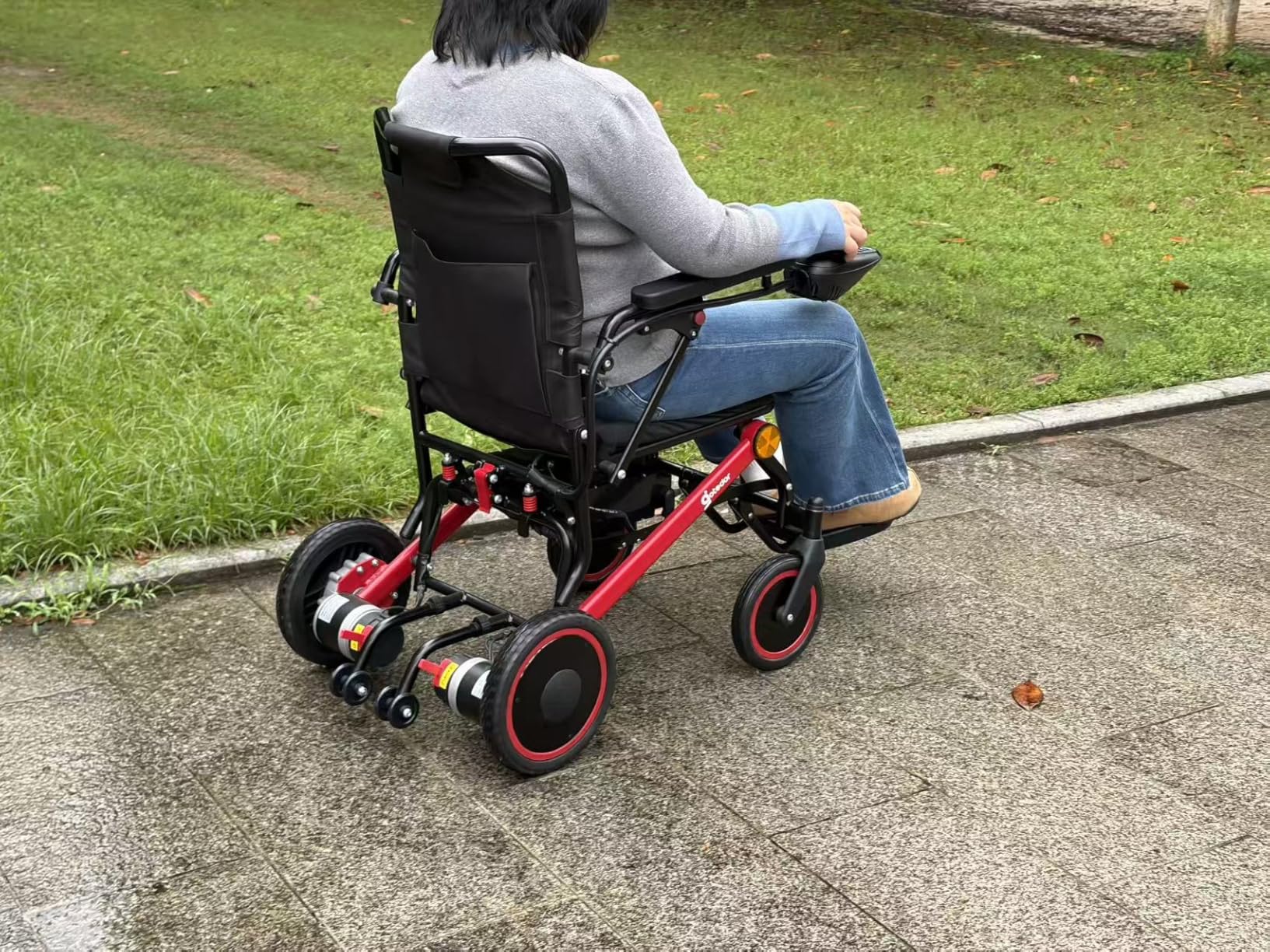 Aotedor Electric Wheelchair for Adults, 48 lbs Lightweight Foldable, 15 Miles Range, 500W Dual Motor All-Terrain, Airline Approved Portable Power Wheelchair for Seniors, Jet Black customer photo 1