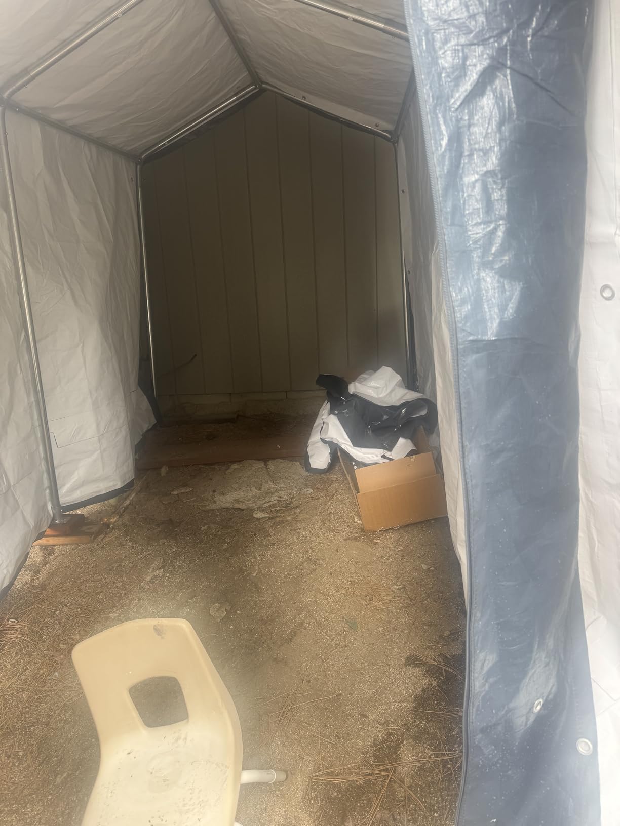 MFSTUDIO Portable Shed Garage, 8x12 Storage Tent Motorcycle Sheds Carport Heavy Duty Canopy with Rolled up Zipper Doors, Outside Utility Shelter Garages Tents for Motorcycles, Bicycles and Tools customer photo 2