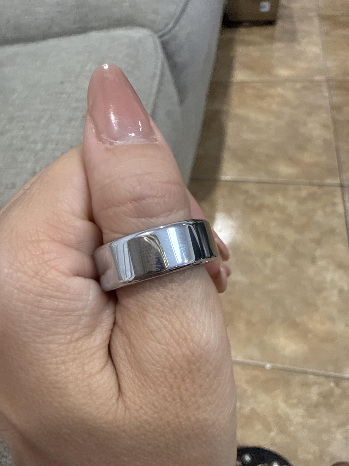 Smart Ring for Women Men, Fitness Tracker Ring with Free App No Subscription Fee, 7 Days Battery Life, Sleep Monitor, Heart Rate & Step Tracker, IP68 Waterproof, Android/iOS Compatible(Black, 8) customer photo 2