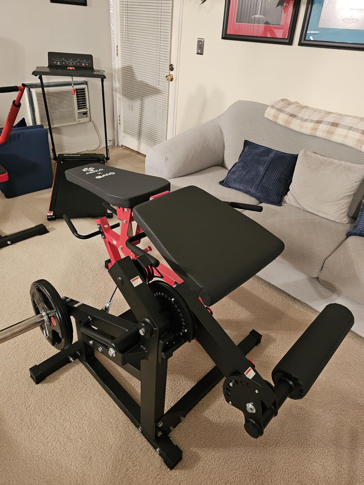 Mikolo Leg Extension and Curl Machine, Adjustable Leg Curl Machine for Home Gym, Seated Leg Extension and Lying Leg URL Machine, Leg Workout Equipment with 1:1 Resistance System customer photo 2