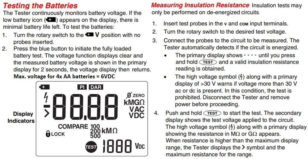 Fluke 1507 Digital Megohmmeter Insulation Resistance Tester, for Advanced Industrial and Electrical Insulation Testing, 50V/100V/250V/500V/1000V customer photo 1