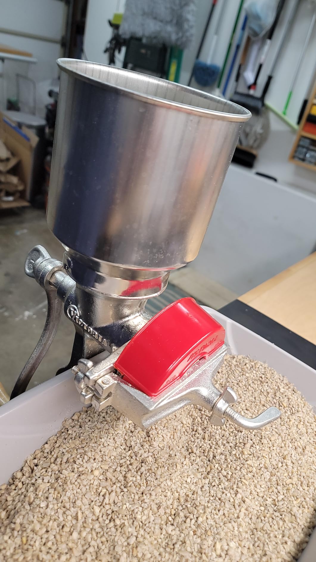 Victoria Manual Cast Iron Grain Mill with High Hopper, Premium Corn-Grinding Mill and Grain Grinder, Made in Colombia customer photo 2
