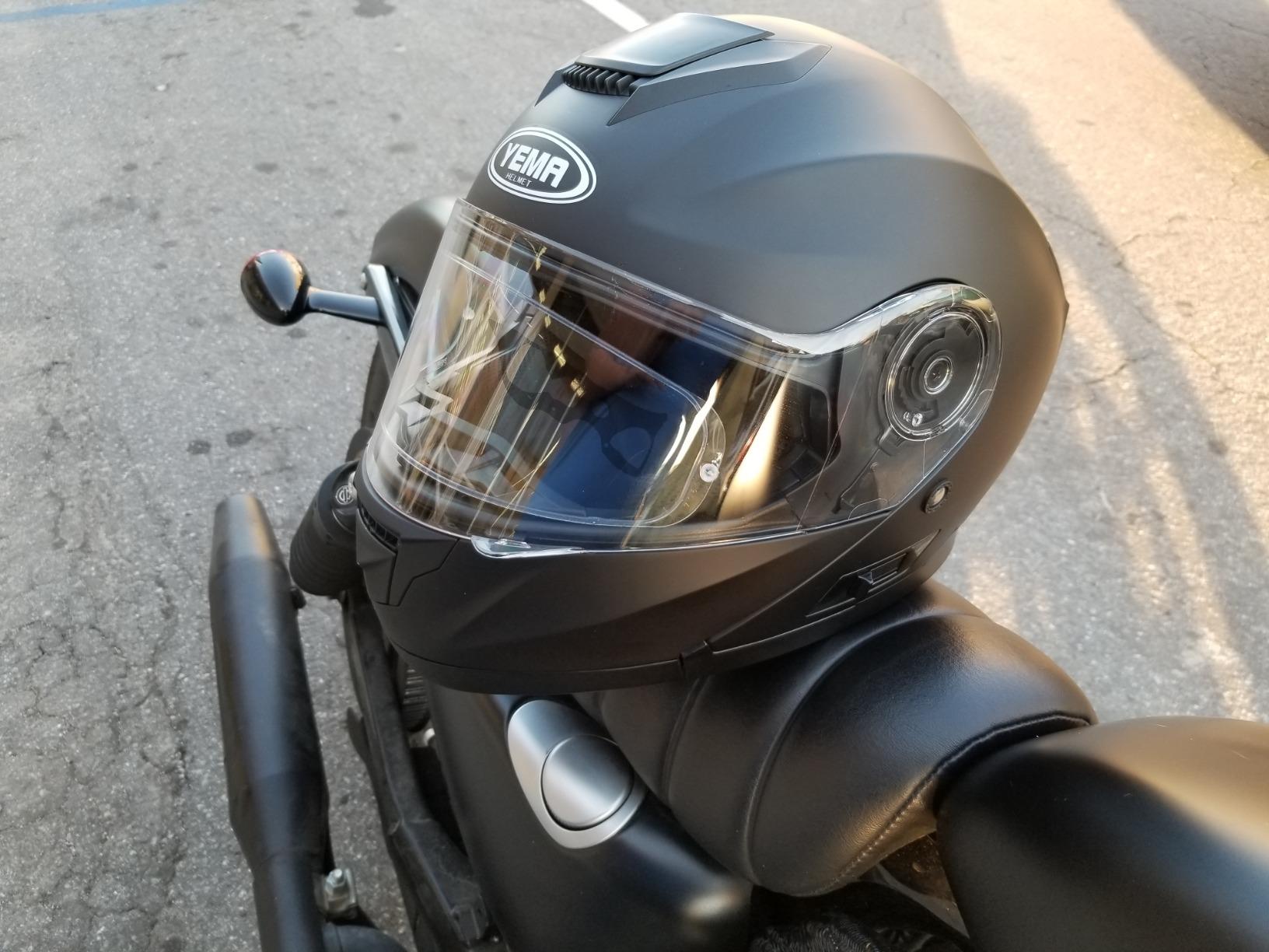 YEMA Modular Motorcycle Helmets, DOT Approved Full Face Motorcycle Helmet with Flip Up Dual Visor for Men & Women customer photo 2