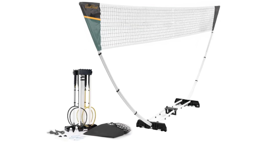 EastPoint Easy Setup Badminton Set - 15 ft Net, 4 Rackets, 2 Shuttlecocks - Quick Setup Net for Backyard Games customer photo 1