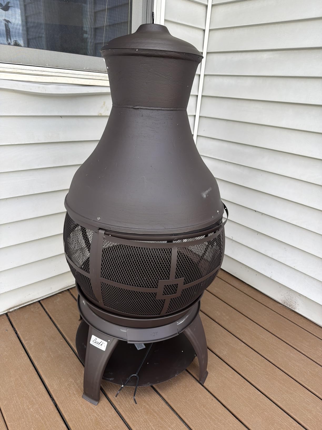 BALI OUTDOORS Chiminea Outdoor Fireplace, Outdoor Wood Burning Fire Pits for Backyard, Garden, Camping, Brown-Black customer photo 2