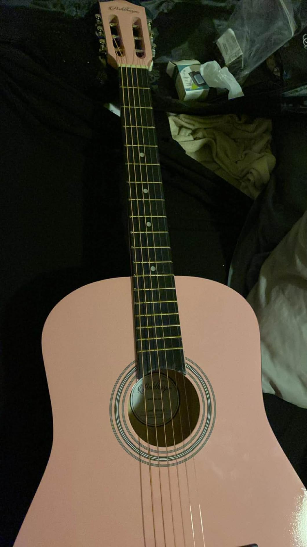 Ashthorpe 38-inch Beginner Acoustic Guitar (Black), Starter Kit with Gig Bag, Extra Strings, Strap, Picks, and Lessons customer photo 1
