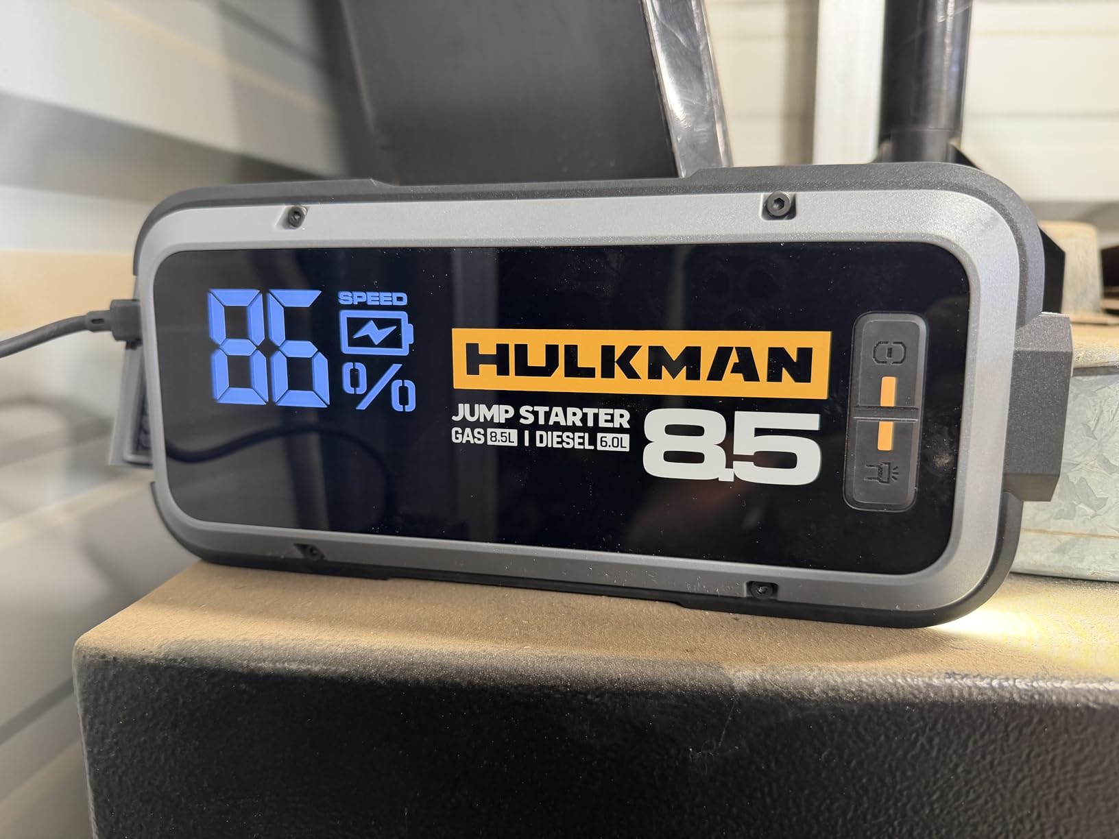 Hulkman Alpha85 Smart Portable Jump Starter, 2000A Battery Booster Pack with LED Display, Flashlight, 74Wh Power Bank & Jumper Cable, 12V Jump Box for up to 8.5L Gas & 6.0L Diesel, Cars, SUVs & Trucks customer photo 2