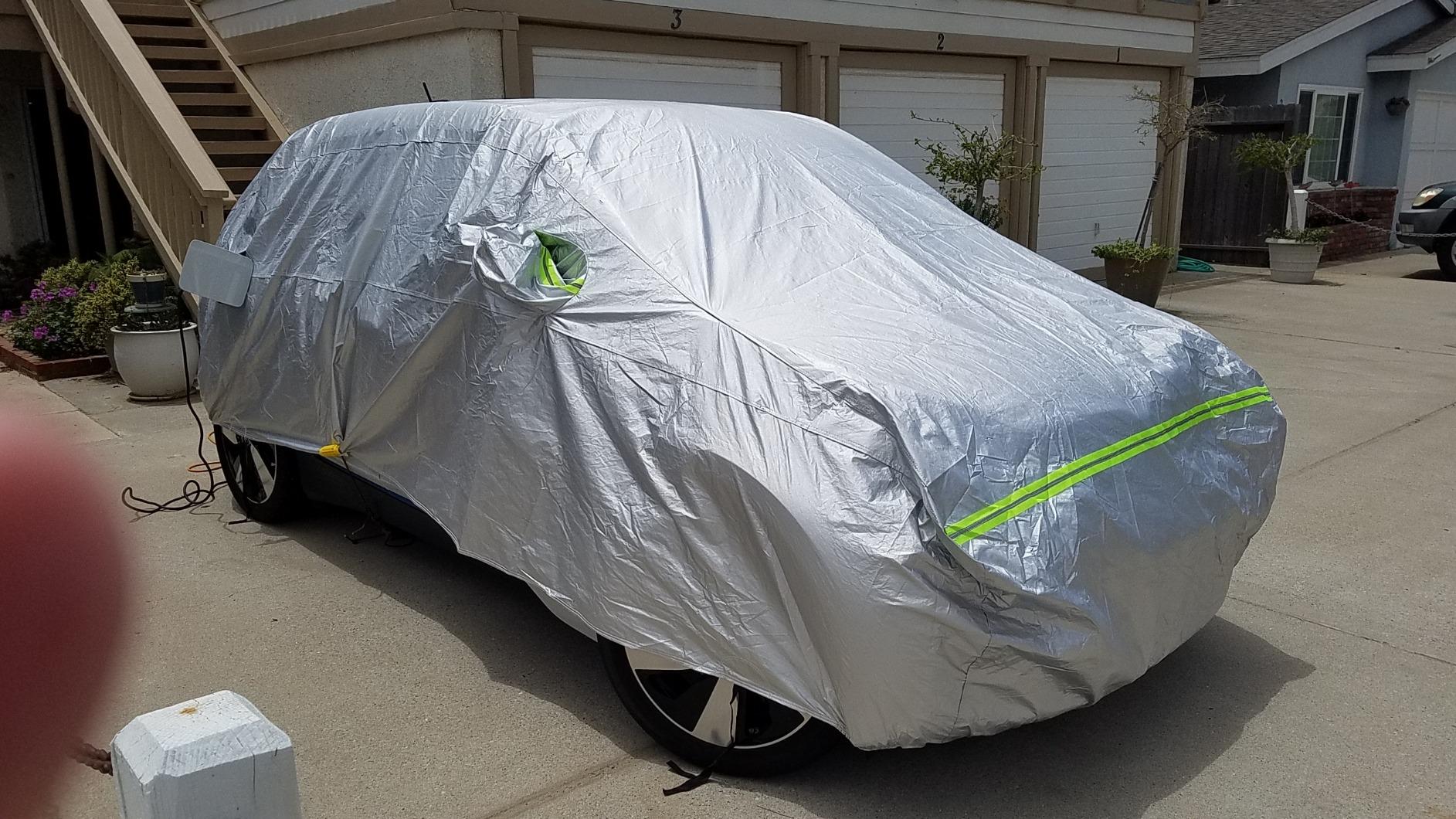 Favoto 6-Layers SUV Car Cover - Waterproof All Weather for Automobiles, Heavy Duty Outdoor Dust Rain Sun Protection Snowproof Car Tarp 4 Windproof Straps, Universal Fit for SUV customer photo 2