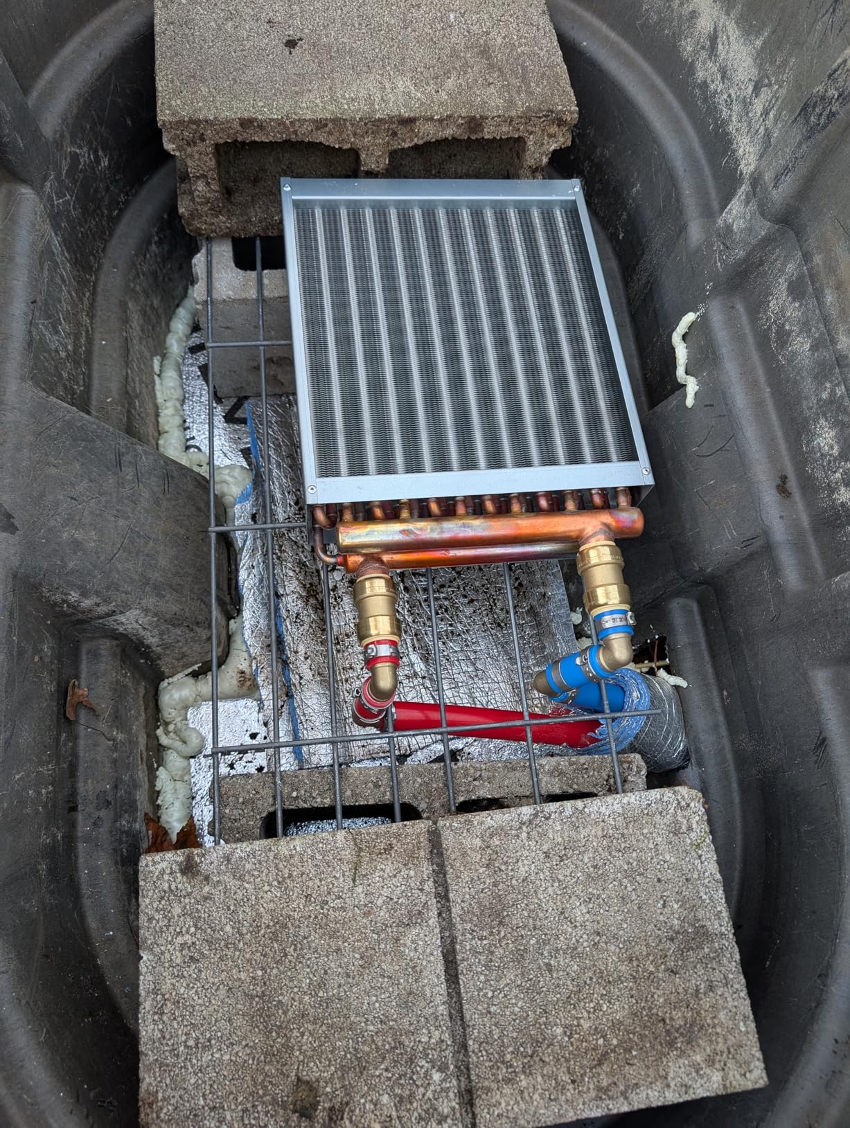 20x20 Heat Exchanger Water To Air, Forced Air Heating with 1
