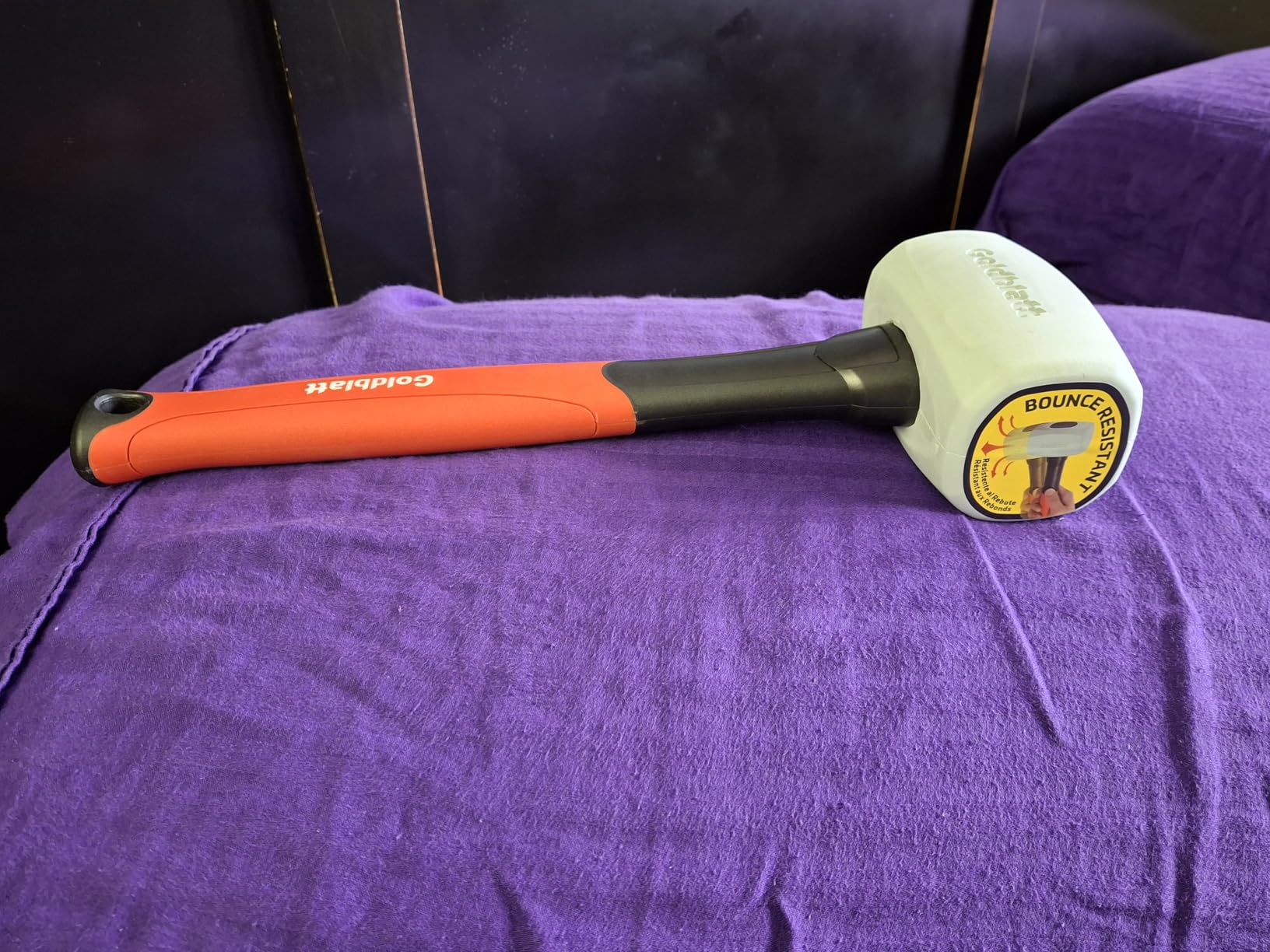 Goldblatt Rubber Mallet 16 oz. Low Recoil Rubber Hammer with Solid Head & Soft-grip Handle, Double-Faced Soft Mallets, Soft Blow Tasks, No Damage for Camping, Woodworking and Flooring customer photo 1