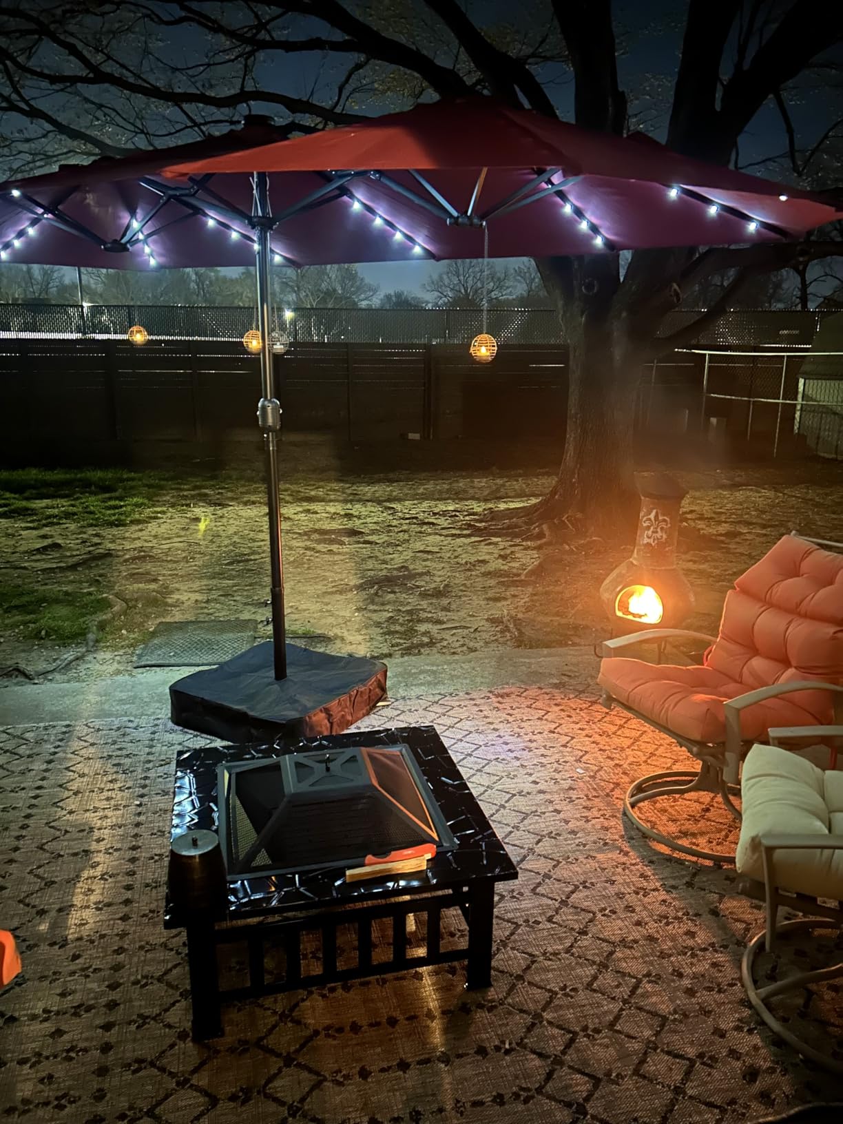 Devoko Outdoor Fire Pit, 32 Inch Firepit Table Metal Outdoor Fireplaces with Waterproof Cover for Outside Patio Camping (Black) customer photo 1