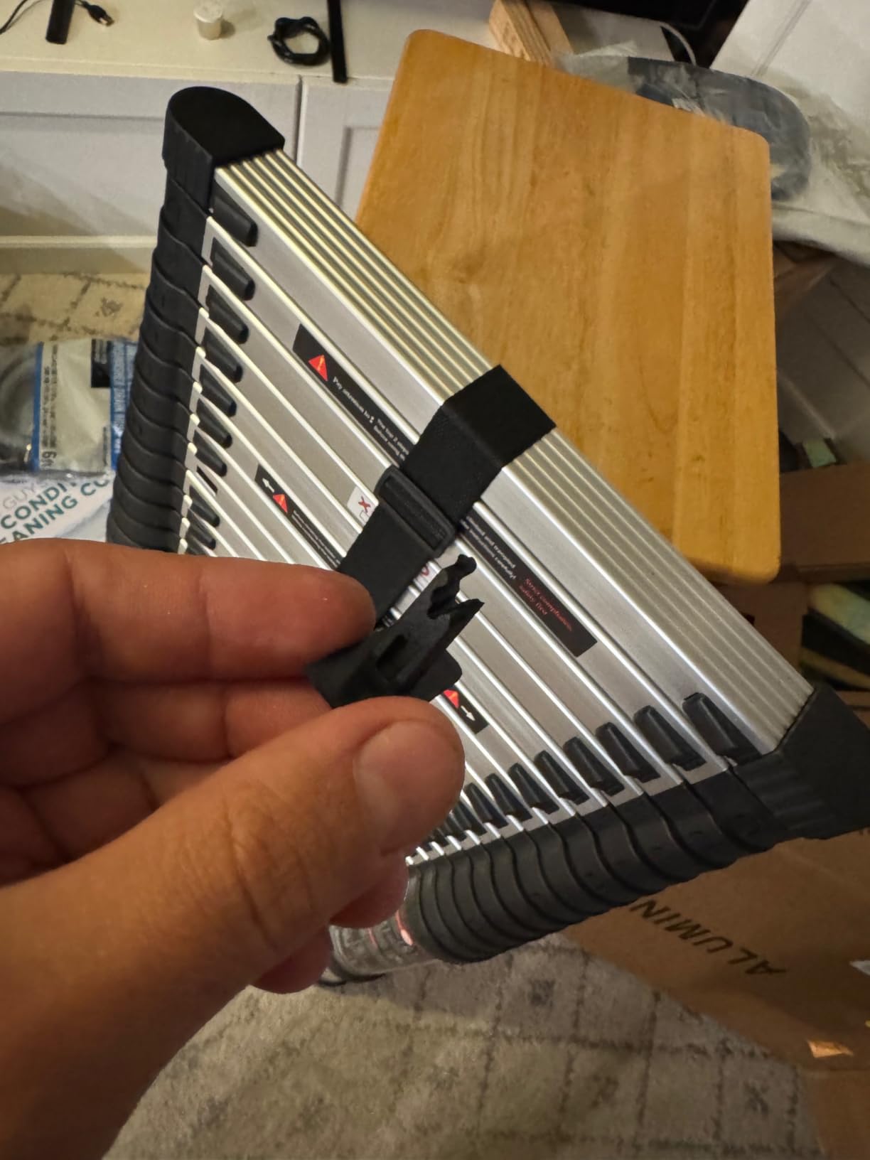 Telescoping Extension Ladder 14.5 FT, Folding Telescopic Aluminum Ladders, Lightweight Collapsible Ladder Step for RV Roof Attic Home, 330 LB Capacity customer photo 2