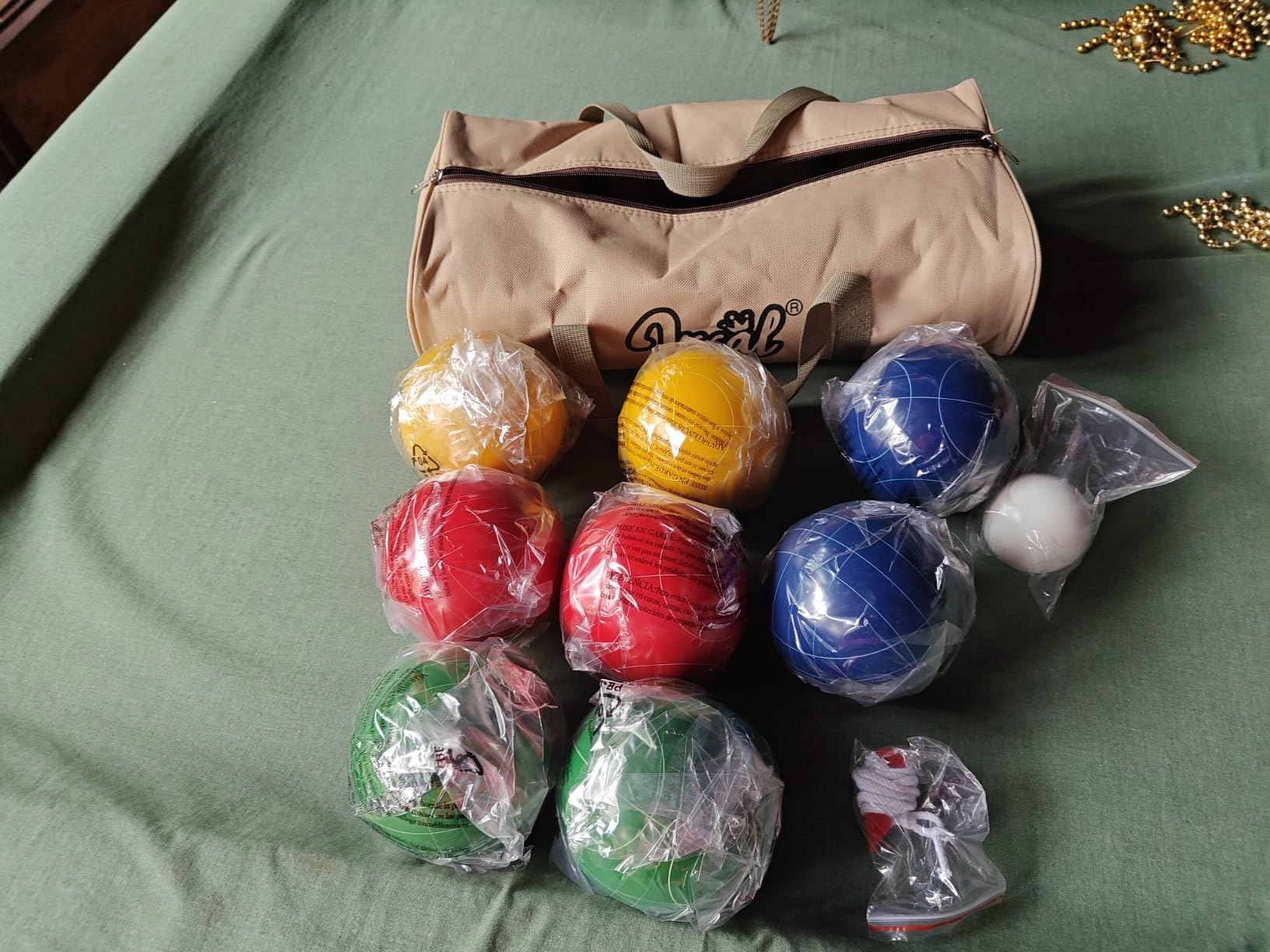 Bocce Ball Set Regulation Size and Weight for Professional Tournament, Backyard, Beach, Lawn Game with 8 Resin Bocci Balls, Pallino, Measuring Rope, Carrying Bag customer photo 2
