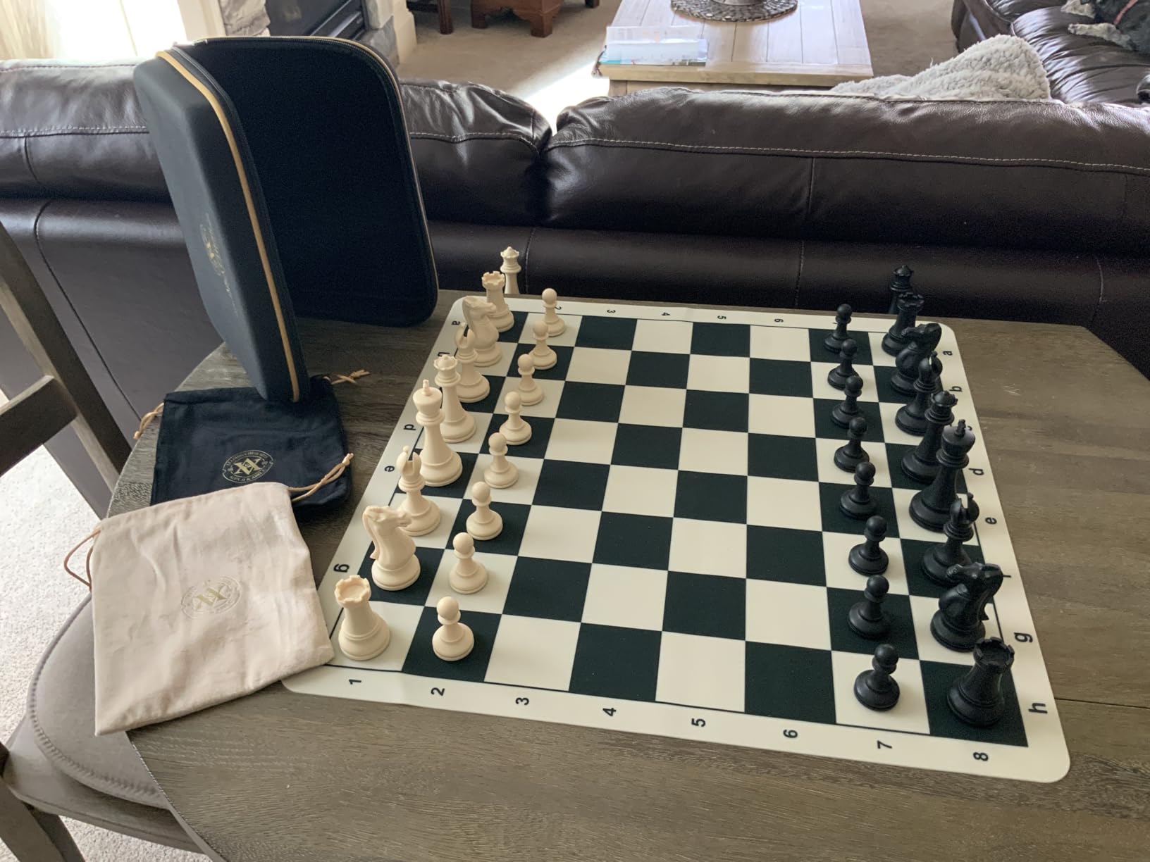 A&A Tournament Chess Set, 20''x20'' Foldable Silicone Chess Board, 3.75'' King Height Plastic Quadruple Weighted Classic Staunton Pieces, Storage Bag customer photo 1