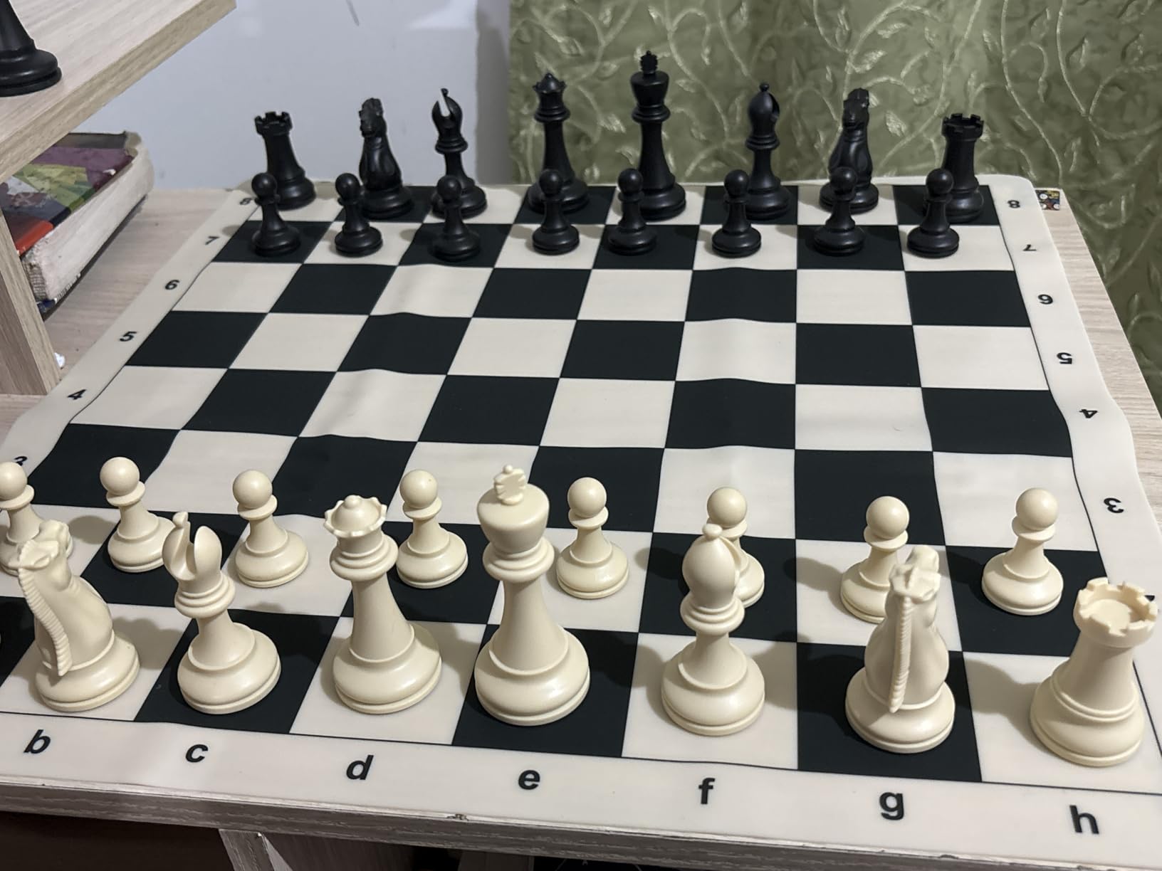 A&A Tournament Chess Set, 20''x20'' Foldable Silicone Chess Board, 3.75'' King Height Plastic Quadruple Weighted Classic Staunton Pieces, Storage Bag customer photo 2