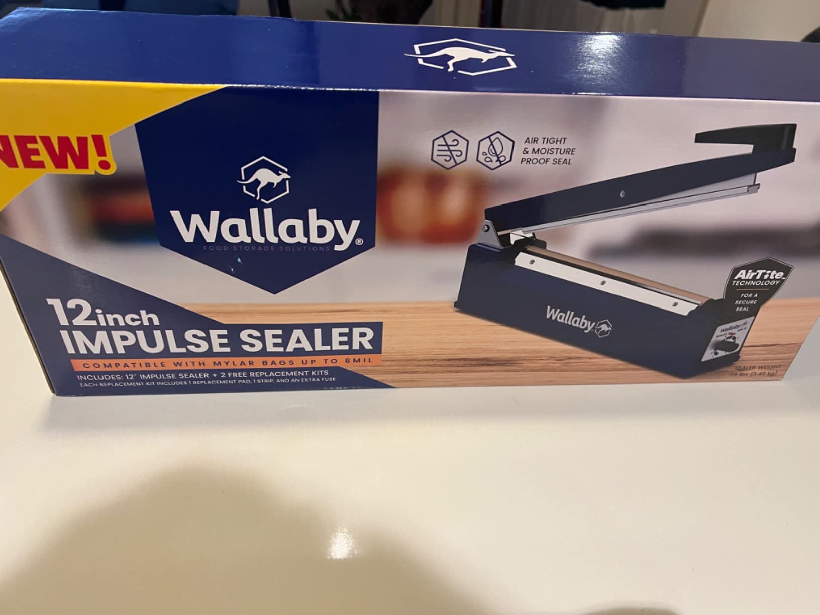 Wallaby Impulse Sealer - 8 inch - Manual Heat Sealer Machine for Mylar Bags - Heavy Duty for Strong, Secure Sealing for Long Term Food Storage - Two Fuse & Strip Replacement Kits Included customer photo 2