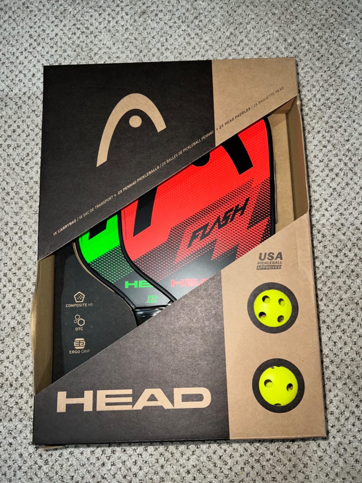 Head Flash Pickleball Pack - 2 Approved Paddles, 2 Outdoor Balls, Carry Sack customer photo 1
