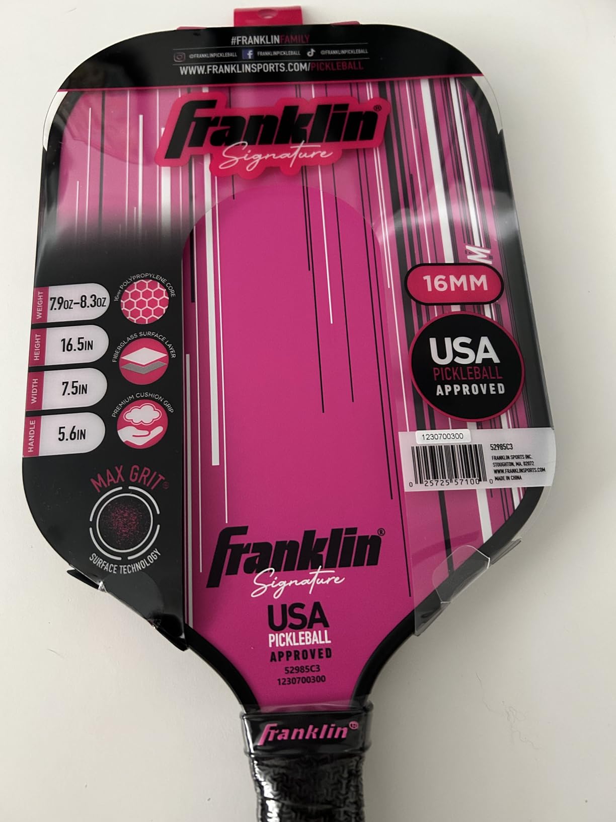 Franklin Sports Pro Pickleball Paddles - Signature Series Pro Pickleball Paddle with MaxGrit Surface - USA Pickleball (USAPA) Approved Tournament Pickleball Paddles customer photo 2