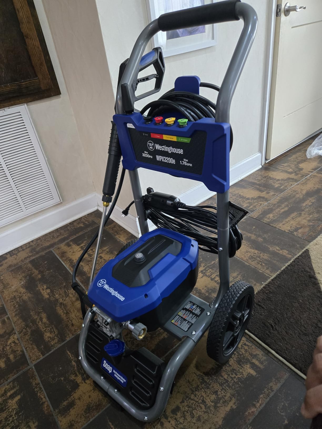 Westinghouse WPX3200e Electric Pressure Washer, 3200 Max PSI and 1.76 Max GPM, Universal Motor, Onboard Soap Tank, Spray Gun and Wand, 5 Nozzle Set, for Cars/Fences/Driveways/Homes/Patios/Furniture customer photo 2