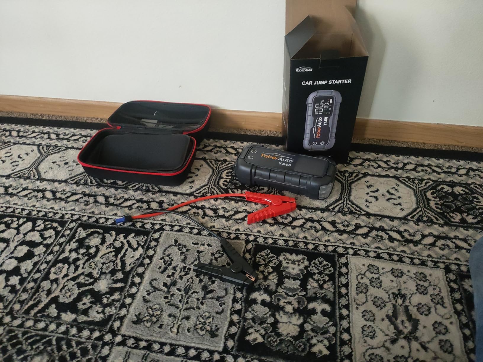YaberAuto Jump Starter 8000A 65W Fast Charging (All Gas/12.0L Diesel) Portable Car Battery Jump Starter Pack, Jump Box Car Battery Jumper Starter Portable Jumper Cables, 150W DC, 600LM Lights customer photo 1
